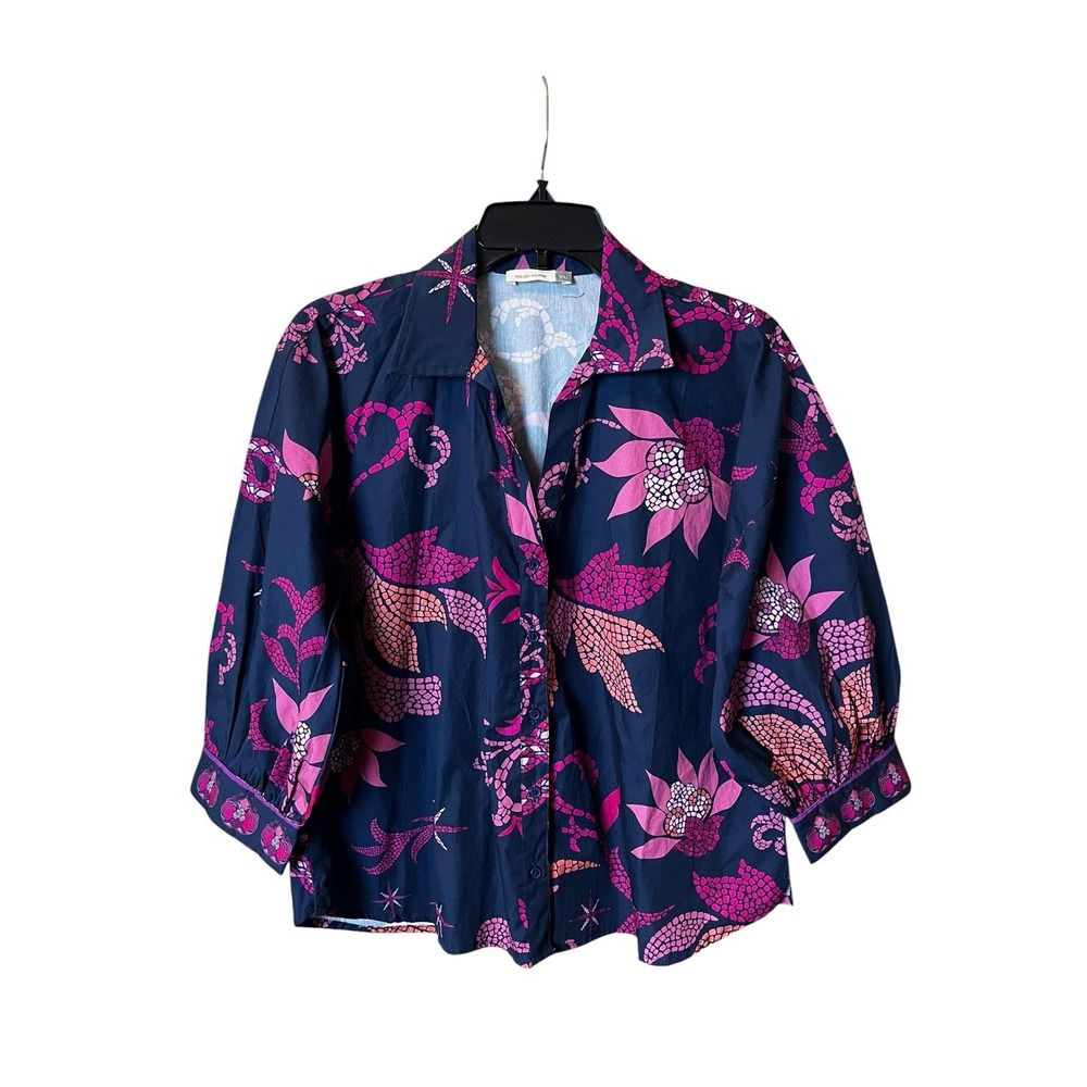 Maude Vivante Elsa Top XL Navy Blue Purple Midnight Mosaic - Picture 2 of 7